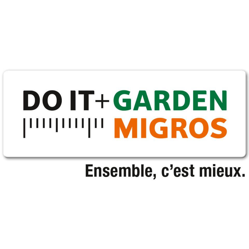 Logo Do it + Garden Migros avec claim "ensemle, c'est mieux."